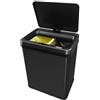 WELL HOME MOBILIARIO & DECORACIÓN WELL HOME - Pattumiera intelligente senza gambe per riciclaggio con apertura automatica e contatto manuale 15L+15L 35,5x26x60cm, colore nero