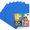OFITURIA Fogli di Gomma Eva Colorata per Lavoretti Creativi, Fai-da-te, Progetti Scolastici, Scrapbooking, Decorazioni Artistiche e Biglietti 20x30cm (Blu Chiaro, 10 pz)