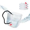 Relaxdays Set da 4 Taniche Pieghevoli, 20 L, con Rubinetto, BPA Free, con Cintura per Il Trasporto, Trasparente Rosso