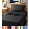 Utopia Bedding Lenzuola per letto singolo XL, 3 pezzi, in microfibra spazzolata, resistenti al restringimento e allo sbiadimento, facili da pulire (misura matrimoniale XL, nero)