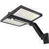 Lumisky Set di 2 faretti solari a 2 teste di colore nero potente luce LED bianco CLIPPER BLACK 37 cm con sensore di movimento orientabile