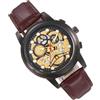 Générique Orologio meccanico da uomo, cinturino in pelle, cinturino in pelle, orologio da polso, orologio da polso, movimento automatico, design elegante, 4 cm per abbigliamento formale e casual,