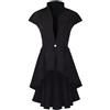 Generisch Gilet da donna gotico steampunk gotico steampunk rinascimentale vittoriano cascata top frack smoking camicia gonna a pieghe abito medievale vittoriano costume da carnevale