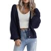 Hotouch Cardigan Donna Corto Maglia Scollo a V con Bottoni Open Front Elegante Casual Giacca da Spalla