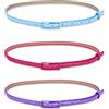 uxcell Sourcingmap - Cintura skinny da donna in pelle verniciata, per jeans, vestiti, pantaloni, con fibbia in lega, Azzurro+rosa rossa+viola, waist:29-32