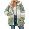 Yuson Girl Felpe con Cappuccio Donna Felpa in Pile Patchwork Manica Lunga Felpe Donna con Zip Autunno Invernale Felpa Pelosa Casual Giacca Teddy Outwear Caldo Cappotto con 2 Tasche