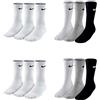 Nike SX4508 - Set di 12 paia di calzini da tennis da uomo e donna, per lo sport, colore bianco/ nero/ grigio Bianco, grigio, nero. 46/50 EU