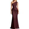 Generic Donna Abito Una Spalla Elegante Abito Senza Maniche Abiti da Ballo Vestiti Estivi Lunghi Casual Vestito da Cerimonia Vestito Aderente per Cocktail Invitata Matrimonio Party