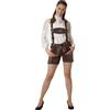 dressforfun Pantaloni in Pelle Jessie, Pantaloni Marroni Donna Tradizionali Vestito Tirolese Bavarese per Oktoberfest Costume, Dirndl, Ricami Elaborati, Bottoni in Osso