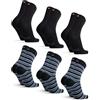 DANISH ENDURANCE Calze Cotone Organico, Calzini Morbidi, 6 Paia | Calze in cotone organico, morbide e traspiranti con corsie di raffreddamento, per uso quotidiano e in ufficio, Unisex