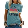 WIEIYM T-Shirt Donna Bring On The Sunshine Maglietta Estate Casual Tee Shirt Girocollo Manica Corta T-Shirt Lettera Stampata Camicetta Magliette E Camicette