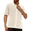 Générique Camicia da uomo estate fresca tinta unita colletto classico traforato traspirante maglia casual trendy abbigliamento stagione calda