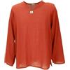 GURU SHOP Camicia da yoga Goa, leggera, in cotone, bianca, arancione