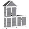 Outsunny Casetta da Giardino e Armadio Esterno con Tetto Apribile in Legno, Porte con Blocco, Grigio Chiaro