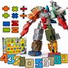 QSLKI Numero Robot Trasformabile, Giocattoli Intellettuali ed Educativi per Bambini 3-6 Anni, Regalo di Compleanno (Type 2 0-9)