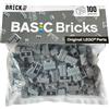 BRICK Flip LEGO Mattoni grigi 1 x 2 (100 pezzi), mattoncini singoli per la tua parete, mattoncini da costruzione Bluish Gray per la tua città, Basic Bricks (98283)
