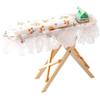 Storage Bag Miniatura Tavolo Da Stiro E Ferro Per 1/12 Case Delle Bambole Legno Asse Da Stiro Da Collezione Case Delle Bambole Mobili Accessori Set Miniatura