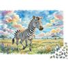 6N2X9A4S Zebra della Savana Puzzle 1000 Pezzi Carta per Adulti Paesaggio Naturale Concentrazione Decorazione Casa 38x26cm/1000pcs