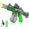WIWOLER Pistola ad Acqua Elettrica per Adulti Bambini, Fucile d'Acqua Automatico ad Alta Capienza 320ml, Effetti Luce LED e Batteria Ricaricabile, Portata 8 m, Giocattolo Estivo per Piscina, Spiaggia (Grigio)