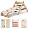 COSYLAND Triangolo da Arrampicata Montessori con Arco e rampa, Set Pieghevole per Bambini, Giocattolo in Legno Resistente per Interni, Bambini da 18 Mesi a 6 Anni
