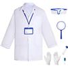LEADSTAR Set 7 Pezzi Camice Bianco Da Laboratorio Per Bambini, Costume Scienziato E Medico Con Accessori, Gioco Di Ruolo Per Scuola, Chimica, Medicina E Halloween