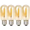 WULUN E27 T45 Tubo lungo Retro Edison LED lampadine, vetro AMBER, 6 Watt, 220-240V, 2700k bianco caldo, lampadina decorativa, lampadario retrò, lampada da parete, lampada da scrivania, confezione da 4