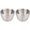 Pasdrucn Set di 2 tazze da caffè in acciaio inox, a parete spessa, 50 ml, in acciaio inox, in acciaio inox, colore: argento