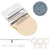 Lansls Macchina per il tappo, 14 ganci, mini telaio Speedweve per tessitura, telaio portatile in legno per riparare, kit fai da te per principianti per riparare jeans, calze e fori