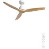 CREATE / WINDSTYLANCE M/Ventilatore da soffitto ABS bianco pale effetto legno naturale con telecomando / 40W, Silenzioso, Ø132 cm, 6 velocità, estate-inverno, doppia altezza, motore DC