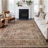 GENIMO Tappeto Persiano Vintage Classico Marrone Terra 200 x 290 cm | Antiscivolo e Lavabile in Lavatrice, Pelo Corto Morbido per Soggiorno, Camera da letto, Cucina, Ingresso e Ufficio