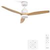 CREATE/ WINDSTYLANCE NATURAL WOOD S/Ventilatore da soffitto con luce bianco pale legno chiaro con controllore parete e telecomando / 40W, Temporizzatore, Ø112 cm, estate-inverno, doppia altezza