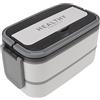 TOPINCN Lunch Box con Stoviglie, Box A Doppio Strato da 1400 Ml, Acciaio Inossidabile 316, A Tenuta Stagna, Riscaldamento A Microonde (WHITE)