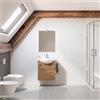 Leroy Merlin Mobile bagno sospeso Ginevra con lavabo e specchio L 53.6 x H 61 x P 30 cm Rovere Naturale 2 ante con specchio a led