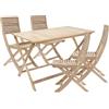 NATERIAL Set tavolo e sedie NATERIAL in acacia per 4 persone, marrone