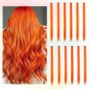 BARSDAR Extension Clip Capelli Colorati per Donne, 12 Pcs Colored Clip In Hair Extensions Colorate Rainbow Party Highlights Posticci Sintetici Estensioni Arancia da 55cm