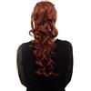 WIG ME UP - Toupet/Coda di cavallo Voluminosi Ricci Molto lunghi (60 cm) +1 fermacapelli a pettine& sezione elastica Rosso ramato WK03-350
