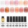 Vnicesli Kit Smalto Semipermanente Unghie, 12 Colori Smalto Semipermanente Bianco Latte Rosa Nude Trasparente Smalti Semipermanenti Per Unghie Soak off UV LED Gel Semipermanente Unghie Lattiginoso