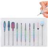 Rutovex Set di 10 punte per fresa per unghie, testa colorata in acciaio al tungsteno, strumenti per manicure pedicure, testa per lucidare unghie, punte professionali per unghie, adatte per ingegneri nail art
