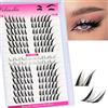 Veleasha Fox Eye - Ciuffetti di ciglia finte, 100 pezzi, per fai da te, a casa, a sinistra e a destra, ciuffetti con ciglia inferiori (Foxy)