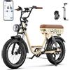 Onesport W66/W77 E Bike Elettrica, 20 X 4 Pollici Fat Tire Ebike con Batteria 48V 18AH/13.5AH Autonomia 30-100KM, Sospensione Integrale & Freni Idraulici, Bici Elettrica Uomo e Donna con Bluetooth APP