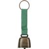 HEMOTON Campanello Antiorso da Escursionismo, Allarme Metallico Vintage | Finitura Verde, Rame e Poliestere, Lavorazione Artigianale, Facile da Agganciare e Sganciare