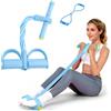 Ferizzia Fascia di Resistenza del Pedale, 6 Tubi Blu Fitness Corda Eelastica, Corda di Tensione Multifunzionale, Fasce Elastiche Fitness, Attrezzatura per Dimagrante, Allenamento, Yoga