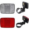 Generic Set di catarifrangenti anteriori e posteriori per bicicletta, 1 riflettore anteriore + 1 posteriore, set di catarifrangenti anteriori e posteriori per mountain bike, moto, e-bike