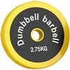 Qianly Piastra per Bilanciere, 2,75 Kg × 1 Disco | Antiscivolo, Disco Pesi per Bilanciere, Silenzioso, palestra domestica