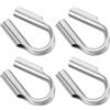 YARNOW 4 Pezzi Ditale per Cavi in Acciaio Inox a U per Imbarcazioni | Acciaio Inox 304, a Forma di U e Anello, per Cavo Metallico, Applicazioni Marine Impegnative e Ringhiera