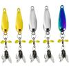 NASSMOSSE 5 Esche da Pesca, Esche per Spinner con Mosca ad Alto Tasso di Cattura 3D, Esca da Pesca con in Metallo da 1, 5 con Coda Rotante Galleggiante per Trota spigola, 3 Colori