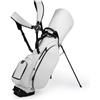 Generic Sacca da Golf con Cavalletto Durevole, Bianco | Regolabile, Borsa da Golf con Tracolla, per Campo Pratica