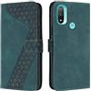 OKZone Cover per Motorola Moto E20/E30/E40, Custodia in PU Pelle per Motorola Moto E20/E30/E40, Custodia a Libro Protettiva Folio Portafoglio con Chiusura Magnetica Wallet Case Flip Cover (Verde)