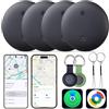 Reyke Tracker Tag, Compatibile con Apple Dov'è e Google Find Hub | Tracker per Android e iOS, una rete alla volta, fino a 100 dB, IP66, confezione da 4, per chiavi, borse, valigie e bagagli