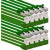 1aTTack.de 3.0m CAT6 Cavo di rete RJ45 angolato 90°, 10 pezzi - verde | Un connettore RJ45 angolato 90°, un connettore RJ45 dritto, S-FTP PIMF, cavo patch Cat 6, LAN, router, switch, modem